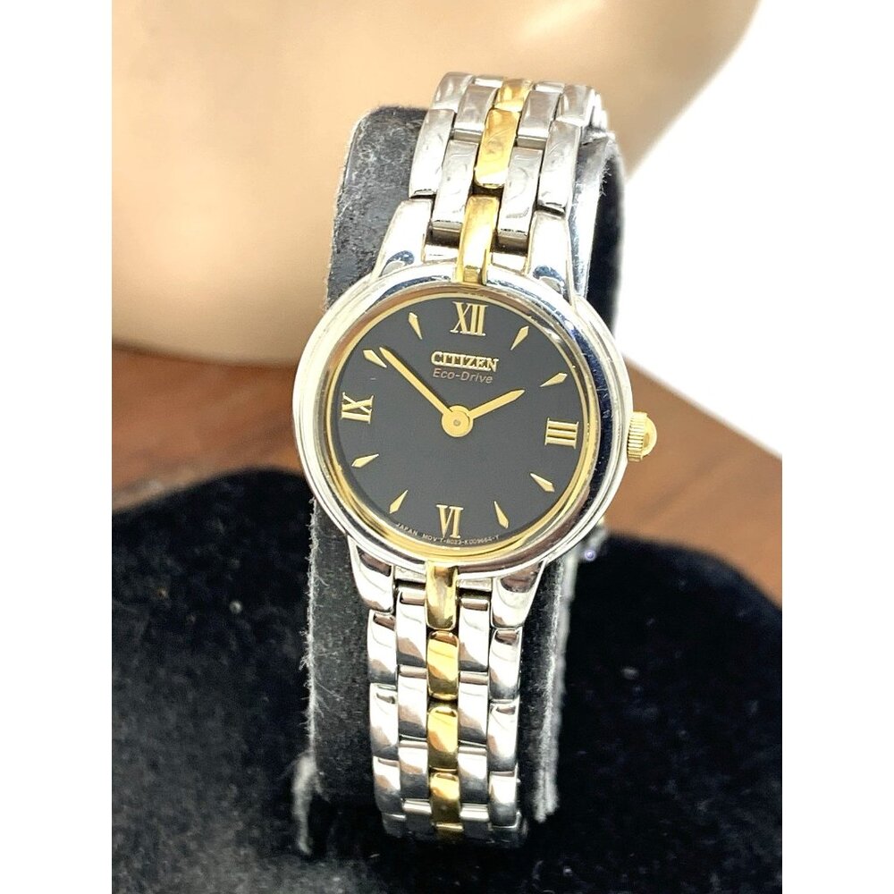 Citizen Women's Watch B023-S056501 Black Dial Eco Drive Steel Petite 21mm Case
